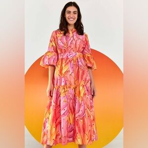 Farm Rio Ombre Bananas Midi Dress
